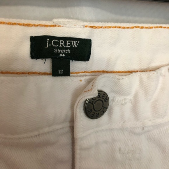 J.Crew size 12 stretch white jean shorts - Picture 2 of 5